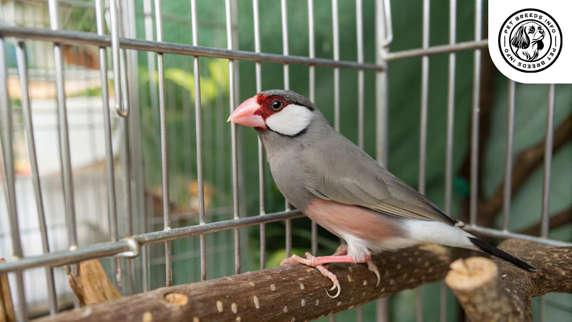 Java Finch (Java Sparrow) at cage