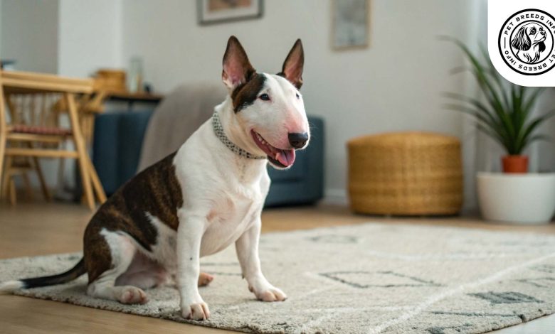 Miniature Bull Terrier at home