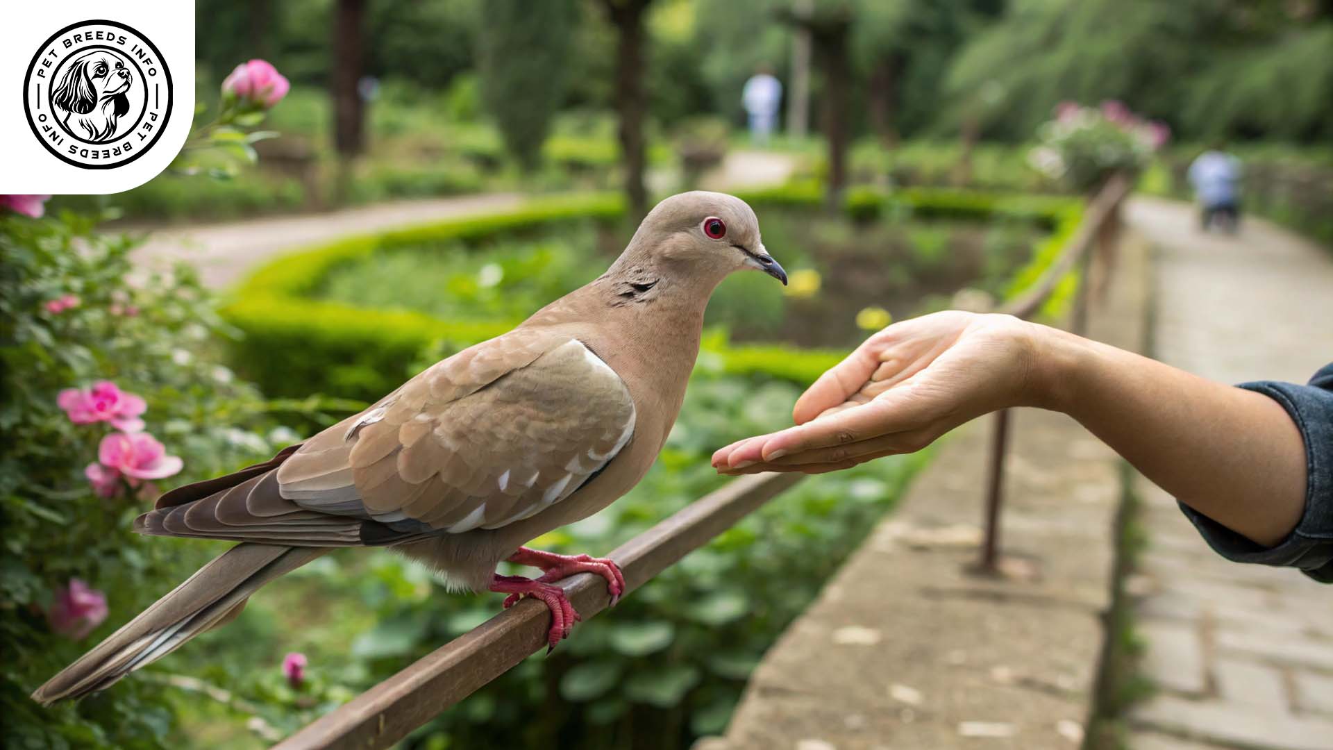 african dove interaction with human